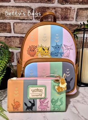 Loungefly Pokemon Eevee Evolution Mini Backpack and Wallet Set NWT