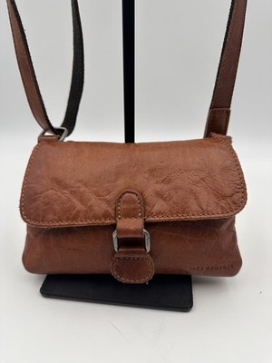 Jack Georges Voyager Mini Crossbody Shoulder Bag Purse Brown Buffalo Leather EUC
