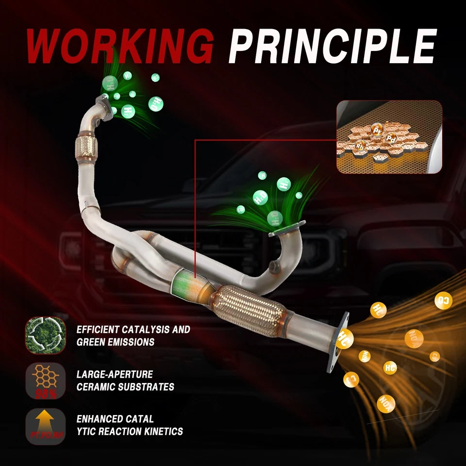 Exhaust Front Flex Y Pipe For 09-17 GMC Acadia Chevy Traverse Buick Enclave 3.6L - Image 4 of 4