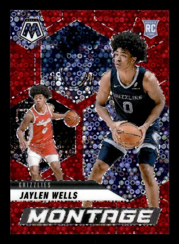 2024-25 Panini Mosaic Jaylen Wells RC /99 Montage Fast Break Red #20 Grizzlies
