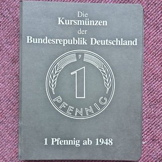 Münzalbum/Folder Die Kursmünzen der BRD 1 Pfennig ab 1948 fast vollständig