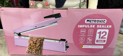METRONIC FS-300 12 Inch Impulse Sealer Poly Bag Heat Sealer 400W Pink US Plug
