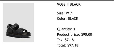 Dr. Martens Voss II Sandals, Black, US7