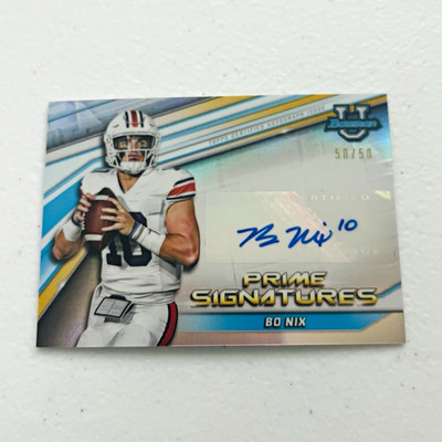 Topps 2022 Bowman U Chrome Bo Nix Auto RC #PCS-BN 50/50 Prime Signatures