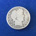 1909-O Barber Quarter having G details but dinged.