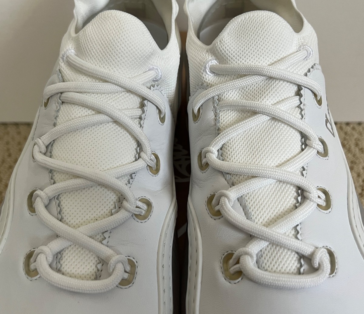 Christian Louboutin Arpoador White Leather Drawstring Low Top Sneakers 42.5 CHRISTIAN LOUBOUTIN Arpoador Sneakers in Gray | Size 46  main image 2