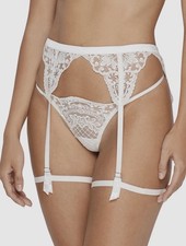 I.D.Sarrieri Women's White Bella Embroidered Tulle Garter Belt Size 1- NWT- 165