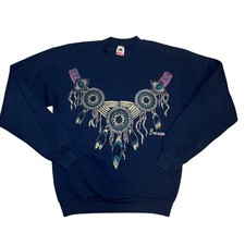 VTG Native American Tribal Art Dreamcatcher Sweatshirt Womens M Nature Crewneck