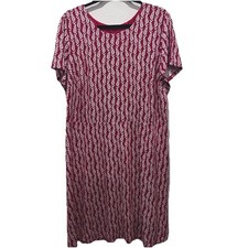 Loft Plus Knit Red Mini Floral Dress Size 18 Casual Travel Vacation Resort