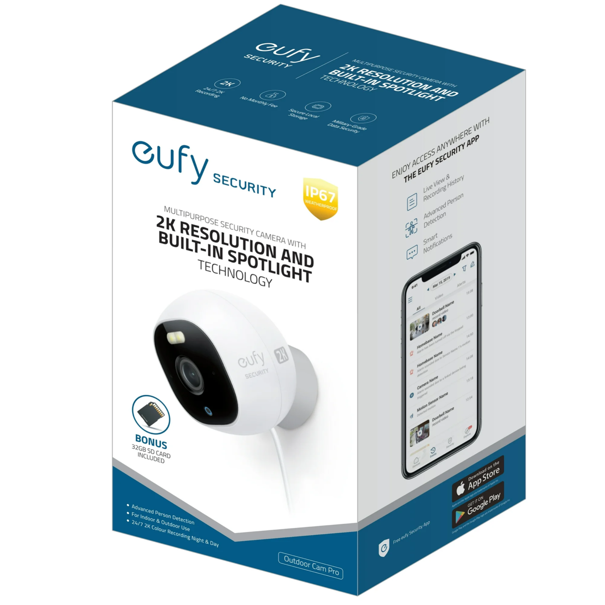 eufy Wired Outdoor 2K Surveillance Camera with Spotlight (2.4 GHz