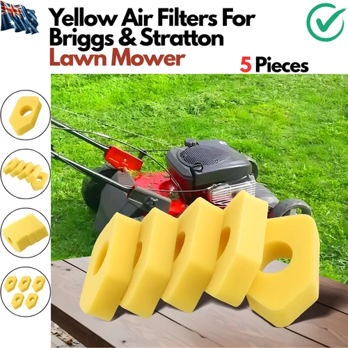 5pcs Yellow Air Filters For Briggs & Stratton Lawn Mower