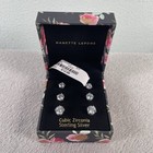 Nanette Lepore 3 Pairs Cubic Zirconia Sterling Silver Earrings Floral Box