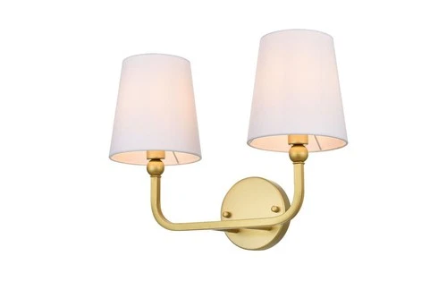 Elegant Lighting LD7322W16 Senna 2 Light 16"W Vanity Light - Brass - Picture 11 of 12