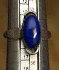 Old Pawn Native American Sterling Silver Lapis Lazuli Ring Sz 7.5 Signed S.O.