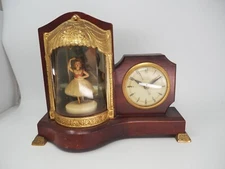 Vintage 1955 United Clock Corp Spinning Ballerina Musical Mantel Clock AS IS