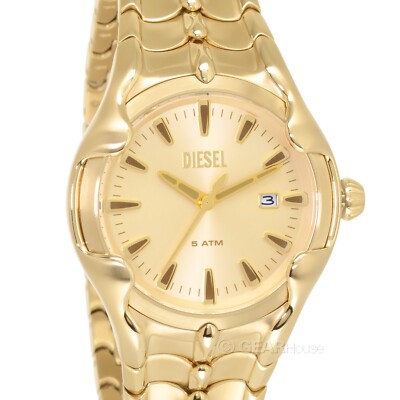 DIESEL Metamorph Vert Mens Watch, Gold Dial, Reptilian Gold 