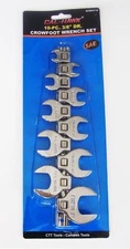 10pc CAL-HAWK 3/8" DRIVE FULLY POLISHED CROWFOOT RATCHET WRENCH SAE ACWCF10