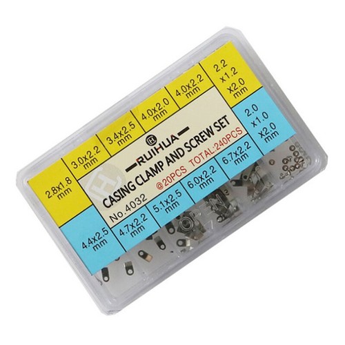 240Pcs 10 Size Watch Movement Casing Clamp Fixing Adapter Securing Screw - Picture 4 of 5