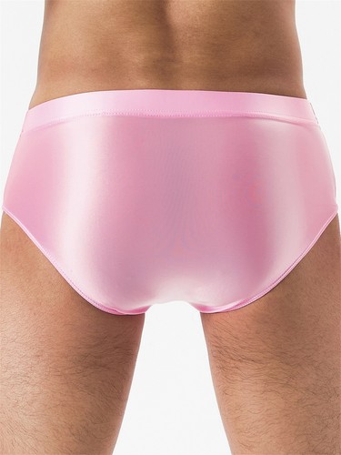 Herren Shiny Oil Low Rise Bikini Slip Bulge Pouch Höschen Nahtlos Badehose - Bild 35 von 97