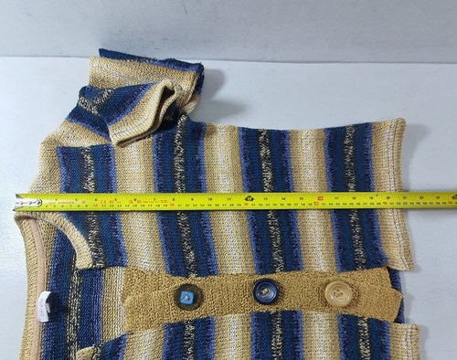 M&S Per Una Textured Boxy Cardigan Jacket Bolero Stripe Feature Buttons Size 16 - Picture 22 of 23