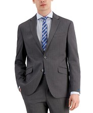 Kenneth Cole Reaction Men's Techni-Cole Slim-Fit Suit Jacket AZ Gray - 38REG