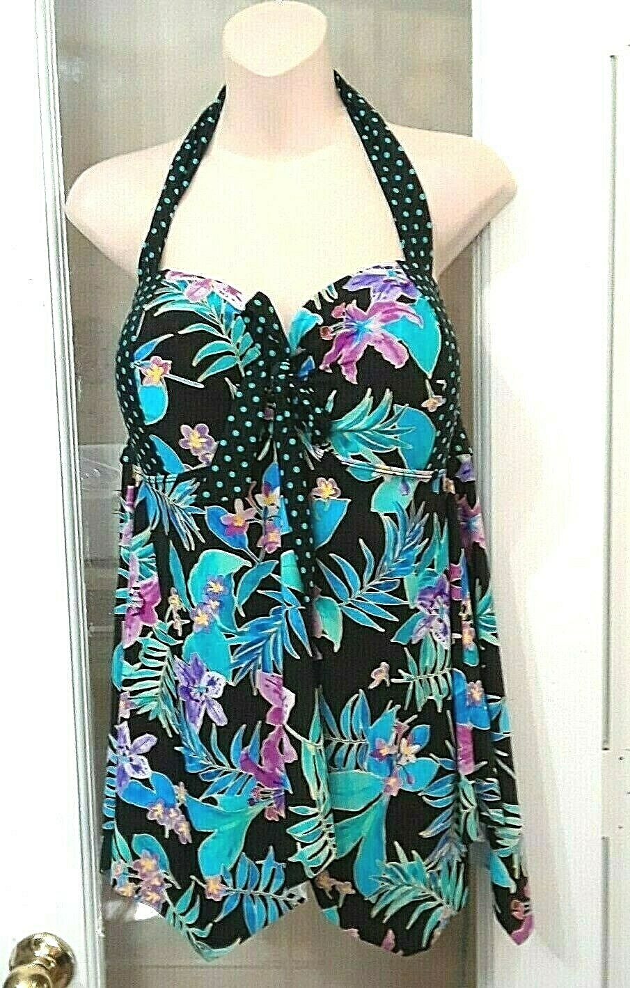 Womens Swim Suits For All Black Blue Halter Top One Piece Bathing Suit