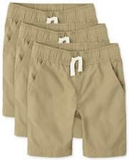 The Children's Place boys Pull On Jogger Shorts 3-Pack Flax Size 7