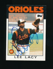 1986 Topps #226 Lee Lacy Signed Auto autograph clean blue sharpie well centered