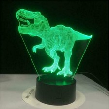 3D Tyrannosaurus Rex Dinosaur optical lamp night light 7 colors LED Christmas