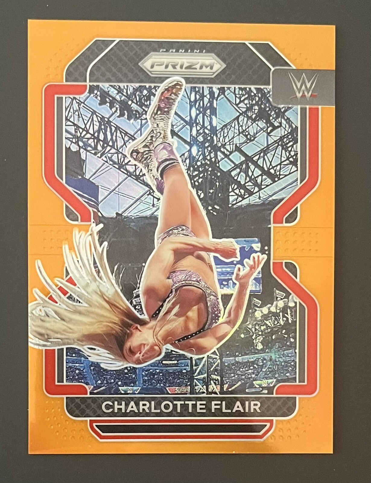 2022 WWE Prizm Charlotte Flair Orange /99