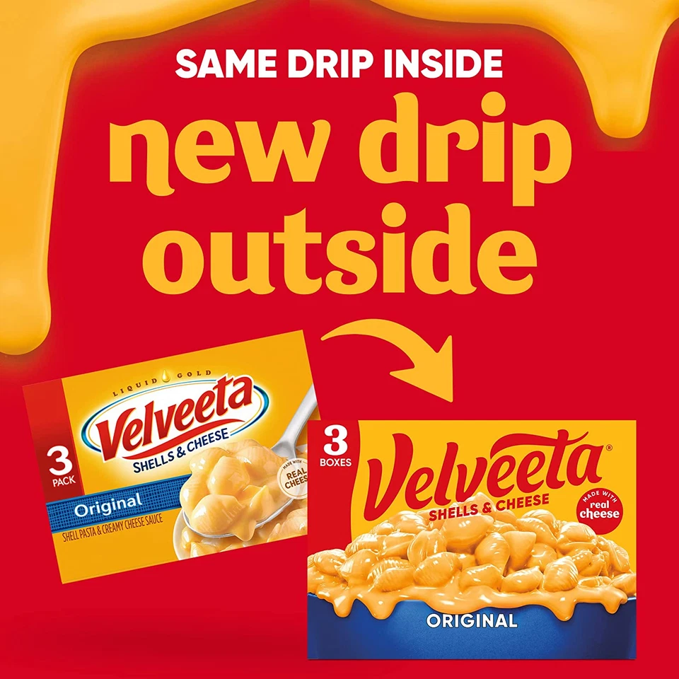 Velveeta Shells & Cheese Original Shell Pasta & Cheese Salsa, Paquete de 3 quilates, 12 oz B Foto 2 de 4