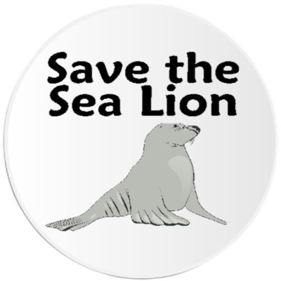 Save The Sea Lion - 10 Pack Circle Stickers 3 Inch - Endangered Species