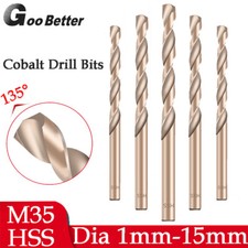 Cobalt Drill Bits HSS M35 Twist Bits For Stainless Steel Metal Wood Dia 1mm-15mm