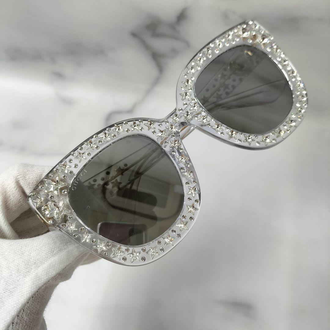 Clear Gucci Stars Sunglasses Gucci Line Stone Cats Eye Sunglasses