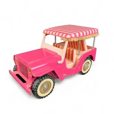 Vintage 1960’s Tonka Pink Jeep Safari Truck Pressed Steel Clean Nice