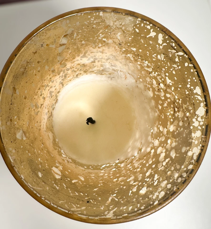 Suporte de vela vazio Bella ILLUME vidro facetado dourado estilo vintage - Imagem 4 de 4