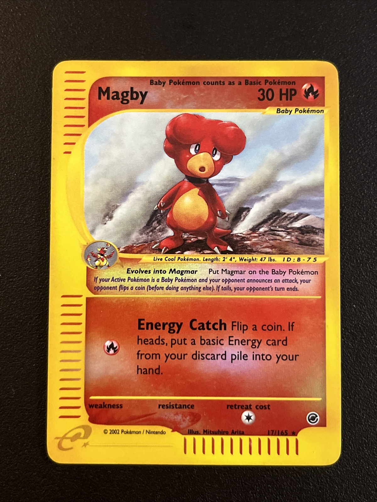 Magby 17/165 Rare Reverse Holo Pokemon TCG Card Expedition LP