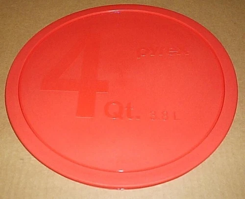 Pyrex 326 Clear Bottom Mixing Bowl Storage Cover 4qt/Lt NEW RED BPA Free Plastic