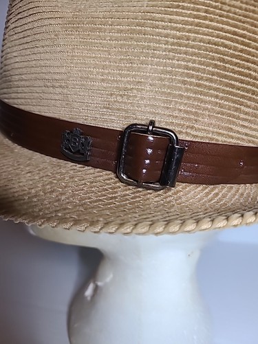Biltmore VTG light brown corduroy fedora hat with leather belt size 7 1/8 - Picture 3 of 8