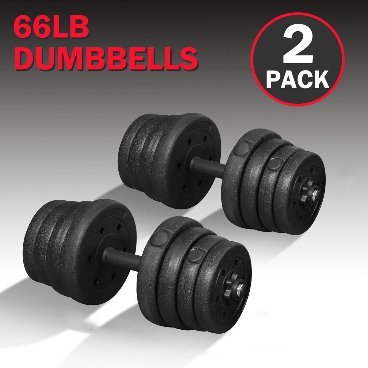 Set of Weight Dumbbell Set 66lb Gym Home Barbell Plates Body
