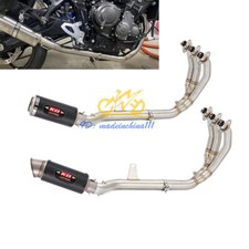 Para Triumph Trident 660 2021-2025 Sistema de escape completo Cabezal Tubo Punta de carbono