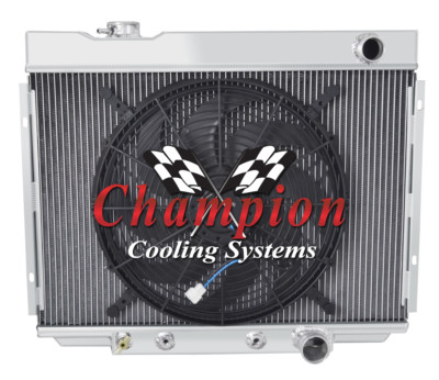 AR Champion 4 Row Radiator,16'' Fan-1964-1966 Ford Galaxie Small Block V8 Engine