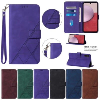 For Samsung Galaxy A15 A25 A35 A55 PU Leather Flip Holder Slim Wallet Phone Case