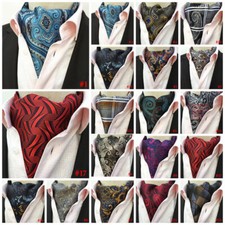 Men's Ascot Tie Cravat Paisley Silk Formal Wedding Party Jacquard Woven Necktie