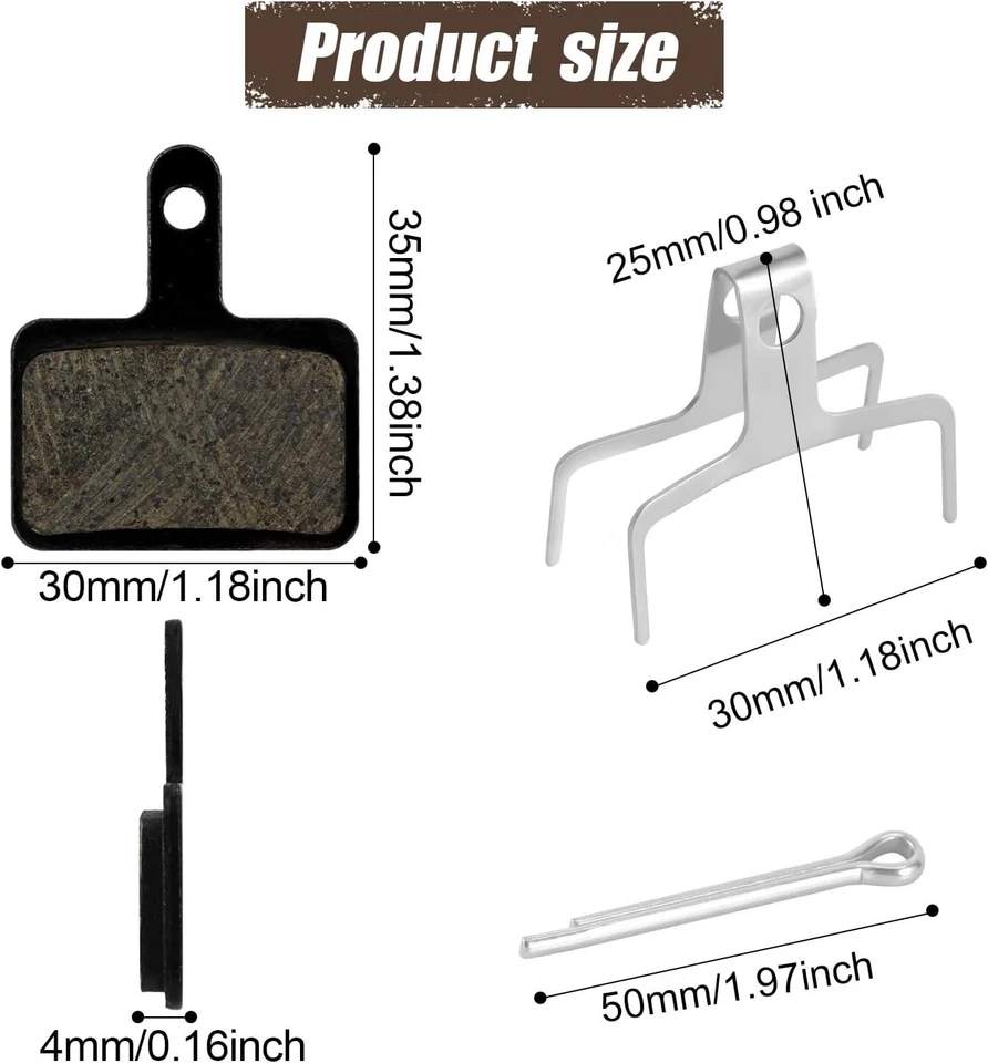 4 Pares Pastillas Freno Bicicleta, Resina Semimetálica Bicicleta Pastillas Freno Disco Repuesto... Foto 2 de 4