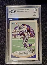 1990 Fleer Update #U-40 Emmitt Smith Rookie Card BGS BCCG 10 Mint+. rookie card picture