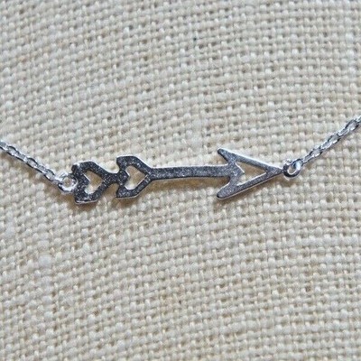 Sterling Silver Arrowhead Pendant Delicate Small Chain Woman Necklace 