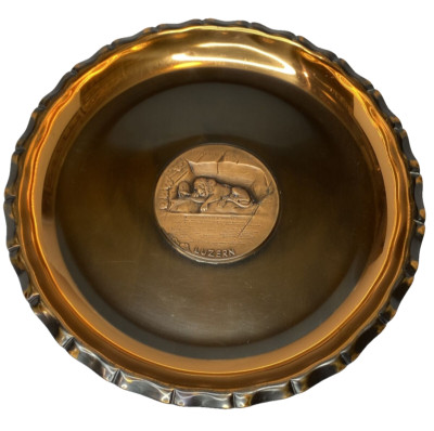 Luzern Lucerne Switzerland plate Copper High Relief 8'' Glacier Gardens Sigg VTG
