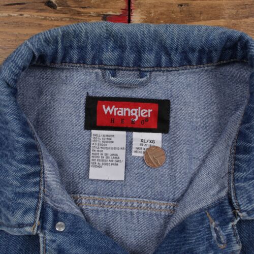 Vintage Wrangler Denim Jacket XL Trucker Blue - Picture 4 of 8