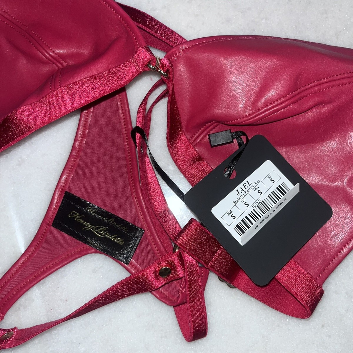 New Honey Birdette Jael Persian Red Bralette Size Small | eBay